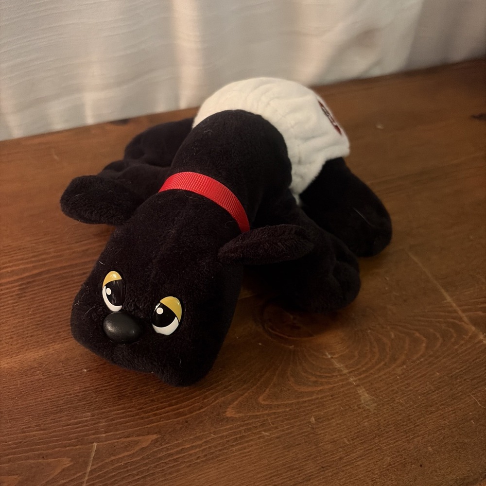 Pound Puppies 2019 Black Puppy Dog Plush Red Collar Diaper Hasbro‎ 8"
